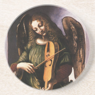 Angel in Green with a Vielle by Leonardo da Vinci コースター