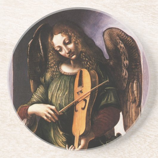 Angel in Green with a Vielle by Leonardo da Vinci コースター (正面)