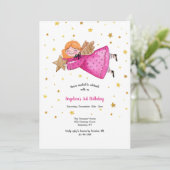 Angel in Pink Birthday Party招待 招待状 (スタンド正面)