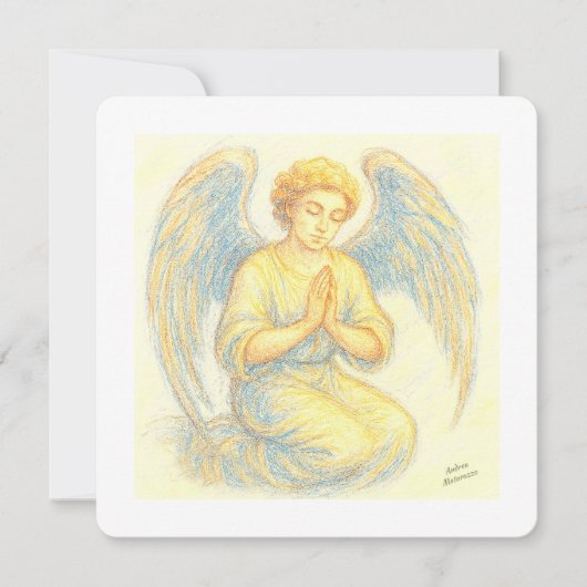 Angel in prayer Flat Holiday Card シーズンカード (正面)