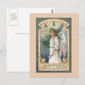 Angel in White With Teal and Gold ポストカード (正面/裏面)