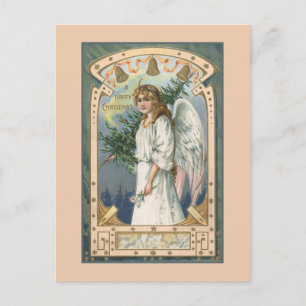 Angel in White With Teal and Gold ポストカード