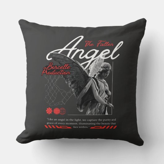 Angel maximalist Throw Pillow クッション (正面)