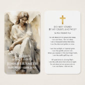 Angel Memorial Prayer Card Funeral Poem Beige Cros (正面&裏面)
