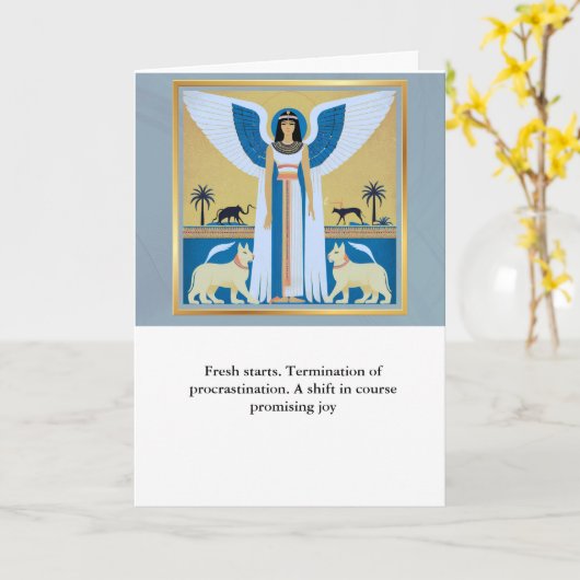 angel message egypt  happy birthday カード (黄色い花)