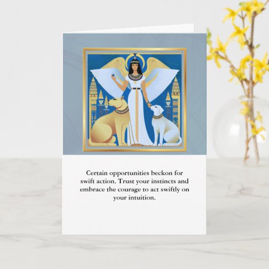 angel message egypt  happy birthday カード (黄色い花)