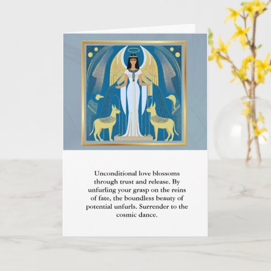 angel message egypt  happy birthday カード (黄色い花)