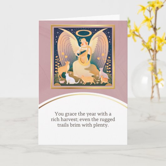 angel message egypt happy birthday カード (黄色い花)