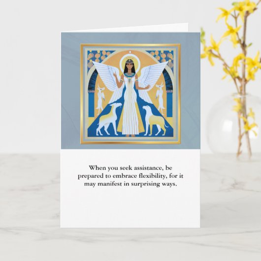 angel message egypt  happy birthday カード (黄色い花)