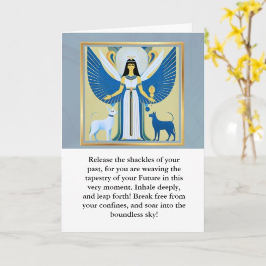 angel message egypt happy birthday カード (黄色い花)