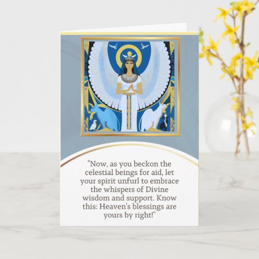 angel message egypt happy birthday カード (黄色い花)