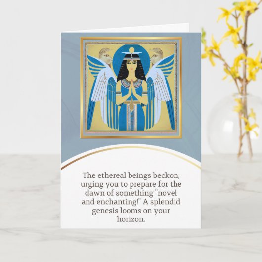 angel message egypt  happy birthday カード (黄色い花)