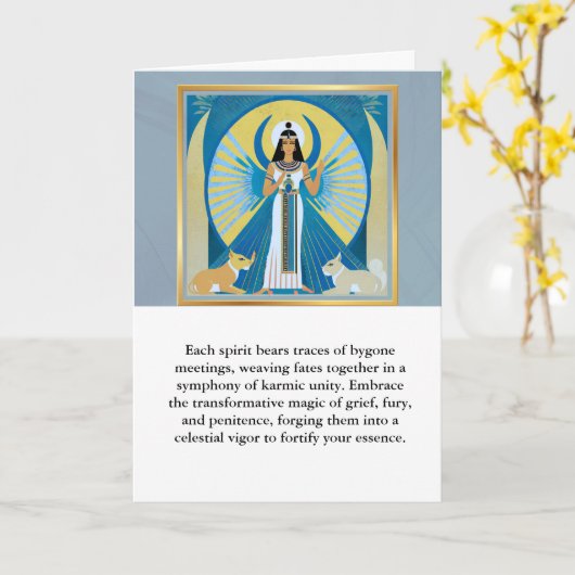 angel message egypt  happy birthday カード (黄色い花)