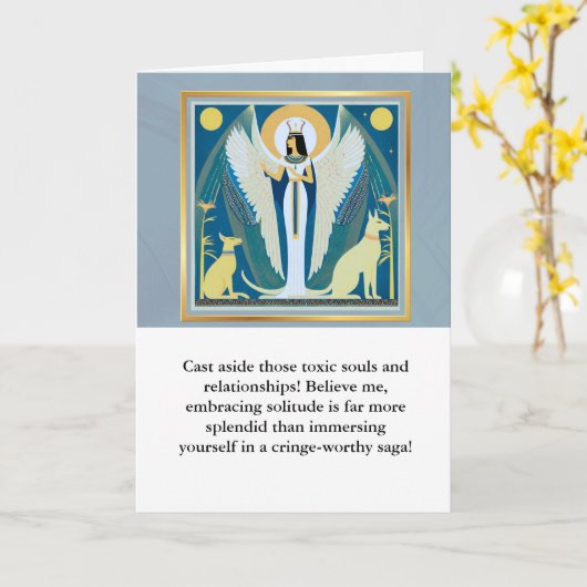 angel message egypt  happy birthday カード (黄色い花)