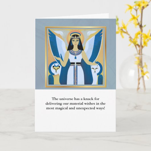 angel message egypt happy birthday カード (黄色い花)