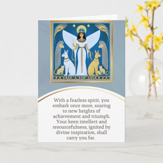 angel message egypt  happy birthday カード (黄色い花)