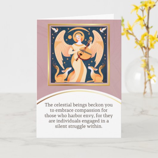 angel message egypt  happy birthday カード (黄色い花)