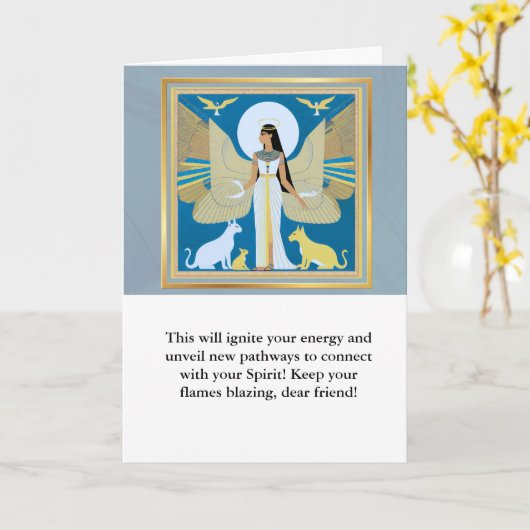 angel message egypt happy birthday カード (黄色い花)