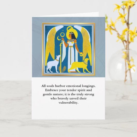 angel message egypt  happy birthday カード (黄色い花)