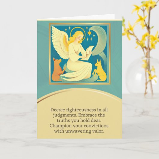 angel message happy birthday カード (黄色い花)