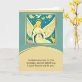 angel message happy birthday カード (黄色い花)