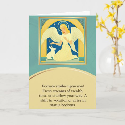 angel message happy birthday カード (黄色い花)