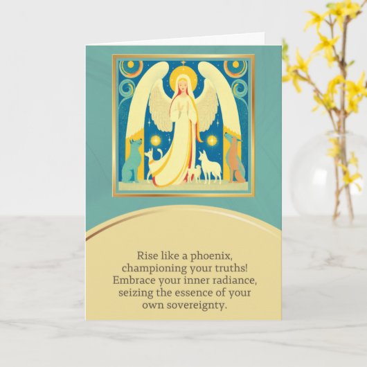 angel message happy birthday カード (黄色い花)