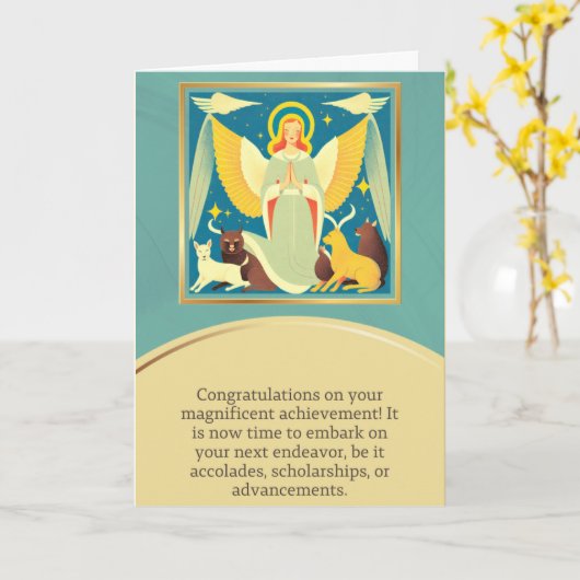 angel message happy birthday カード (黄色い花)