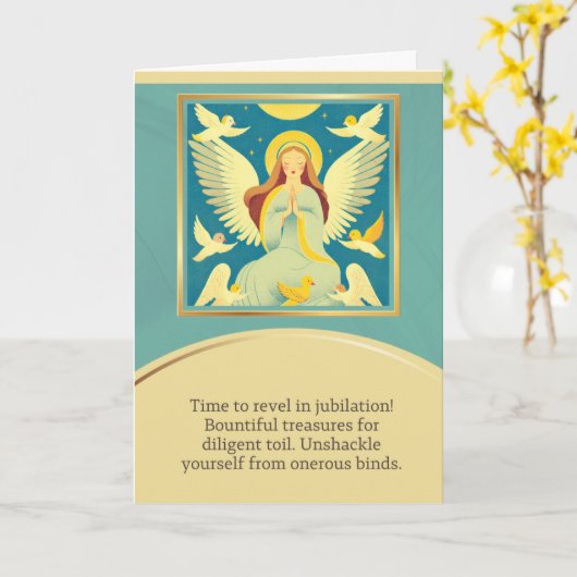 angel message happy birthday カード (黄色い花)