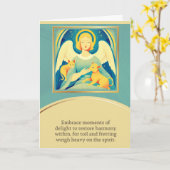 angel message happy birthday カード (黄色い花)