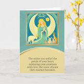 angel message happy birthday カード (黄色い花)