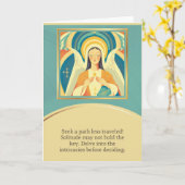 angel message happy birthday カード (黄色い花)