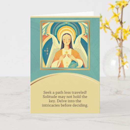 angel message happy birthday カード (黄色い花)