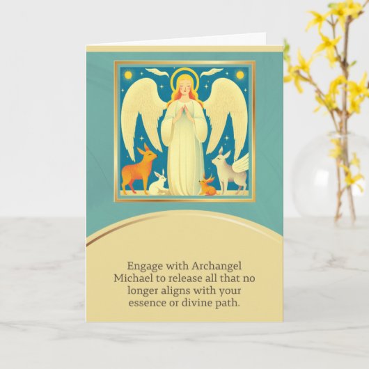 angel message happy birthday カード (黄色い花)