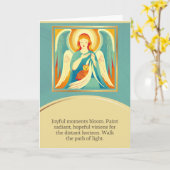 angel message happy birthday カード (黄色い花)