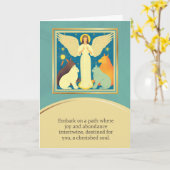 angel message happy birthday カード (黄色い花)