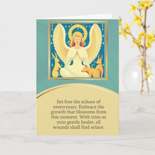 angel message happy birthday カード (黄色い花)