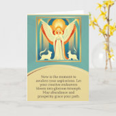 angel message happy birthday カード (黄色い花)