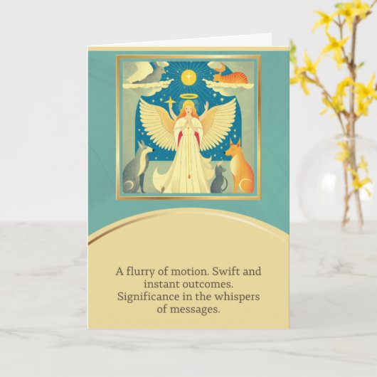 angel message happy birthday カード (黄色い花)