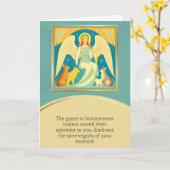 angel message happy birthday カード (黄色い花)