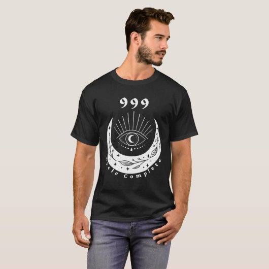 Angel Number 999 Cycle Complete The Eye Moon Tシャツ (正面フル)