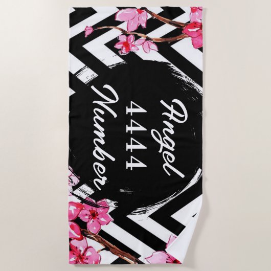 Angel Numberr "4444"  ビーチタオル (正面)