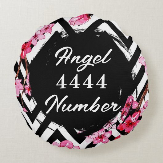Angel Numberr "4444"  ラウンドクッション (裏面)