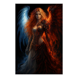 Angel of Fire and Ice – Dark Fantasy Poster ポスター
