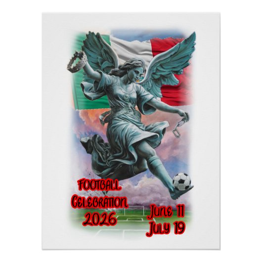 Angel of Independence Celebrates Football on a ポスター (正面)
