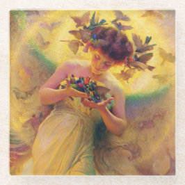 “Angel of the Birds” by Franz Dvorak ガラスコースター
