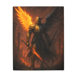 Angel of War – Light and Shadow Warrior Art メタルプリント