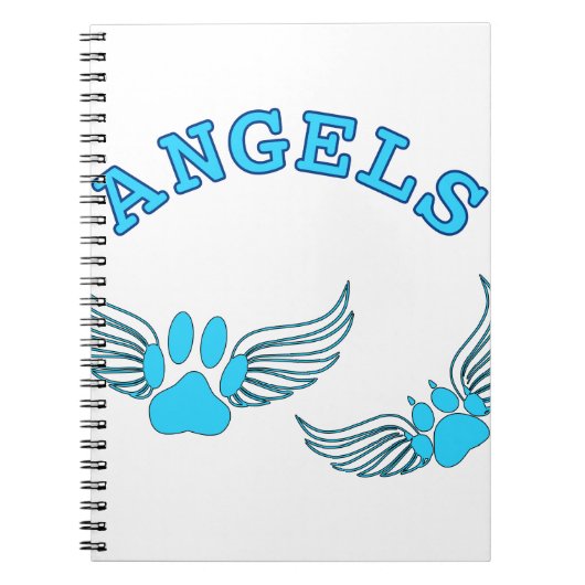 Angel Pet Paws In Blue ノートブック (正面)