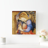 “Angel Playing a Flageolet” by Edward Burne Jones スクエア壁時計 (ホーム)