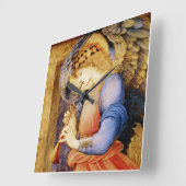 “Angel Playing a Flageolet” by Edward Burne Jones スクエア壁時計 (傾斜)